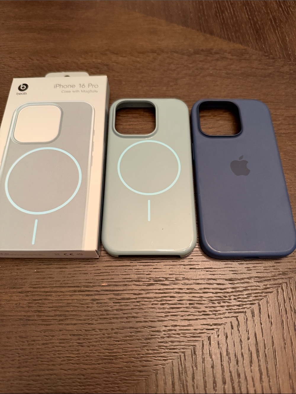 Apple iPhone 14 Pro Cases with MagSafe in Sage Green and Navy Blue bundle